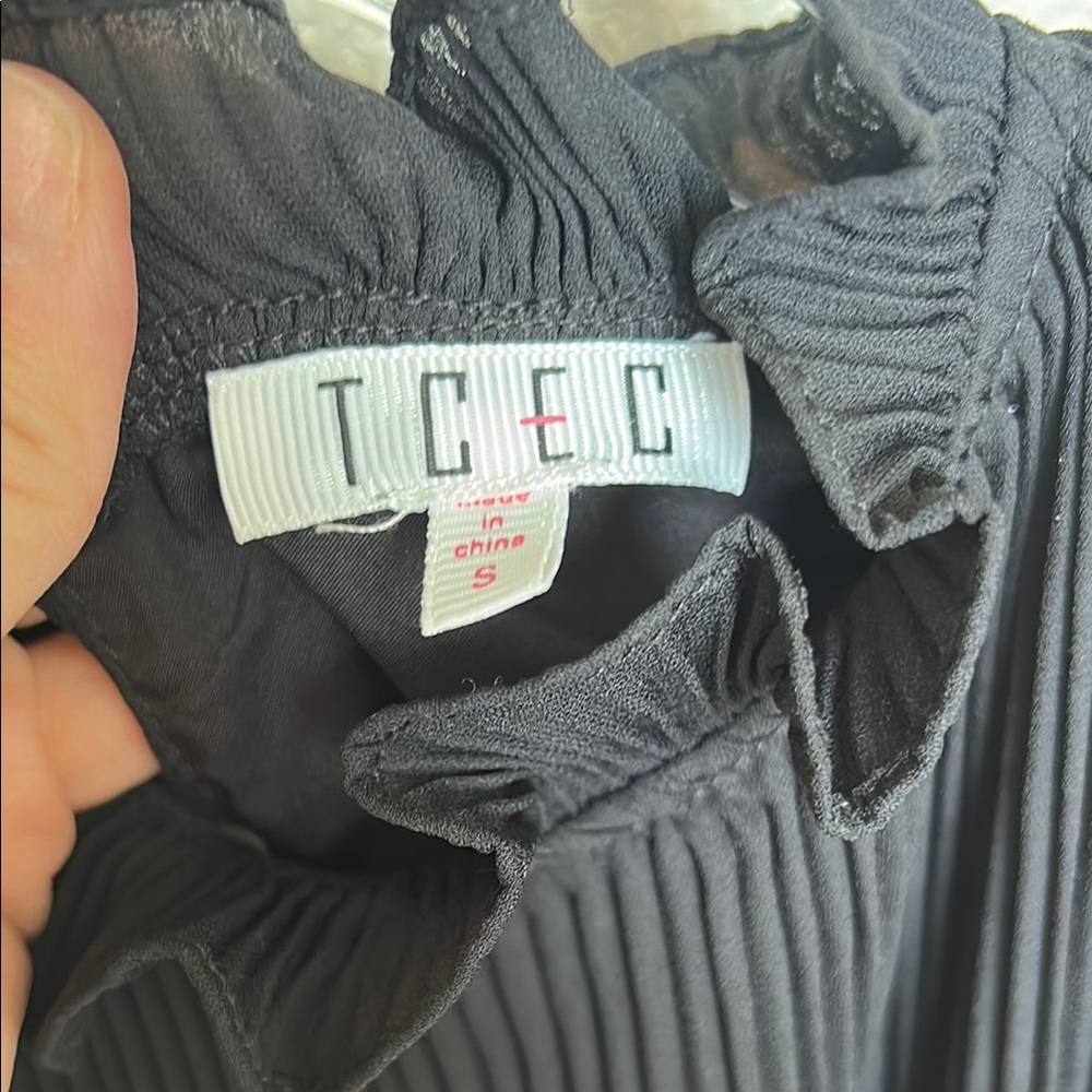 Chiffon Black Ruffle Top - Picture 2 of 4